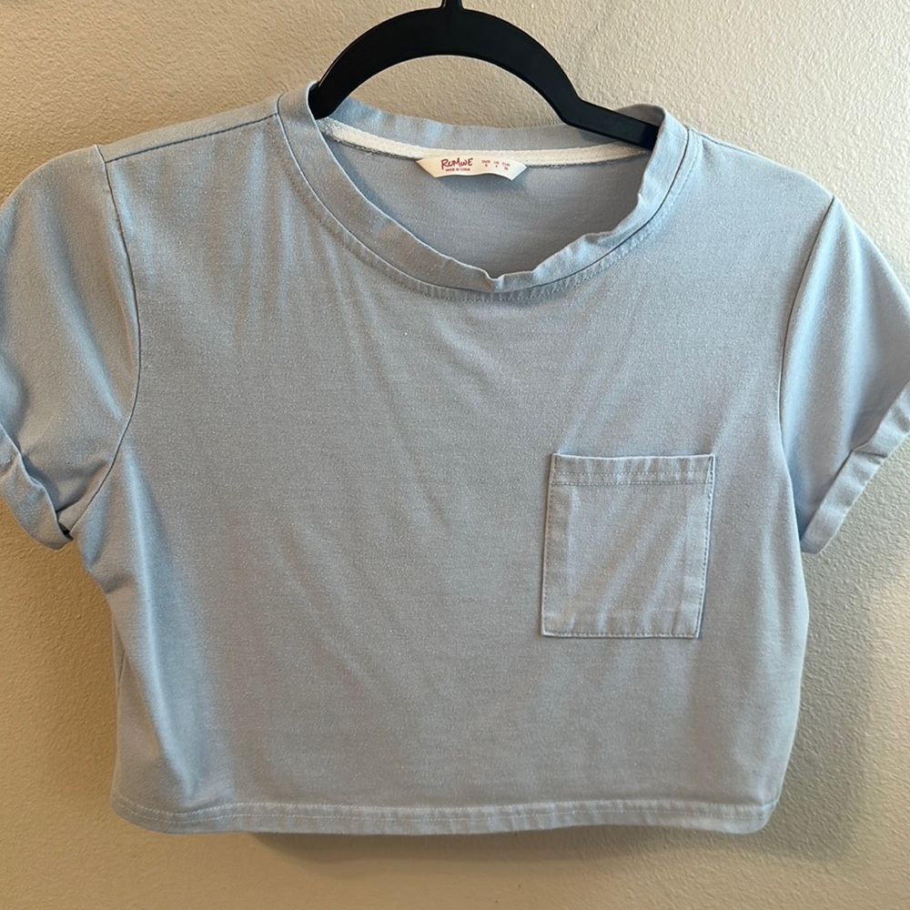 ROMWE crop top / S / baby blue